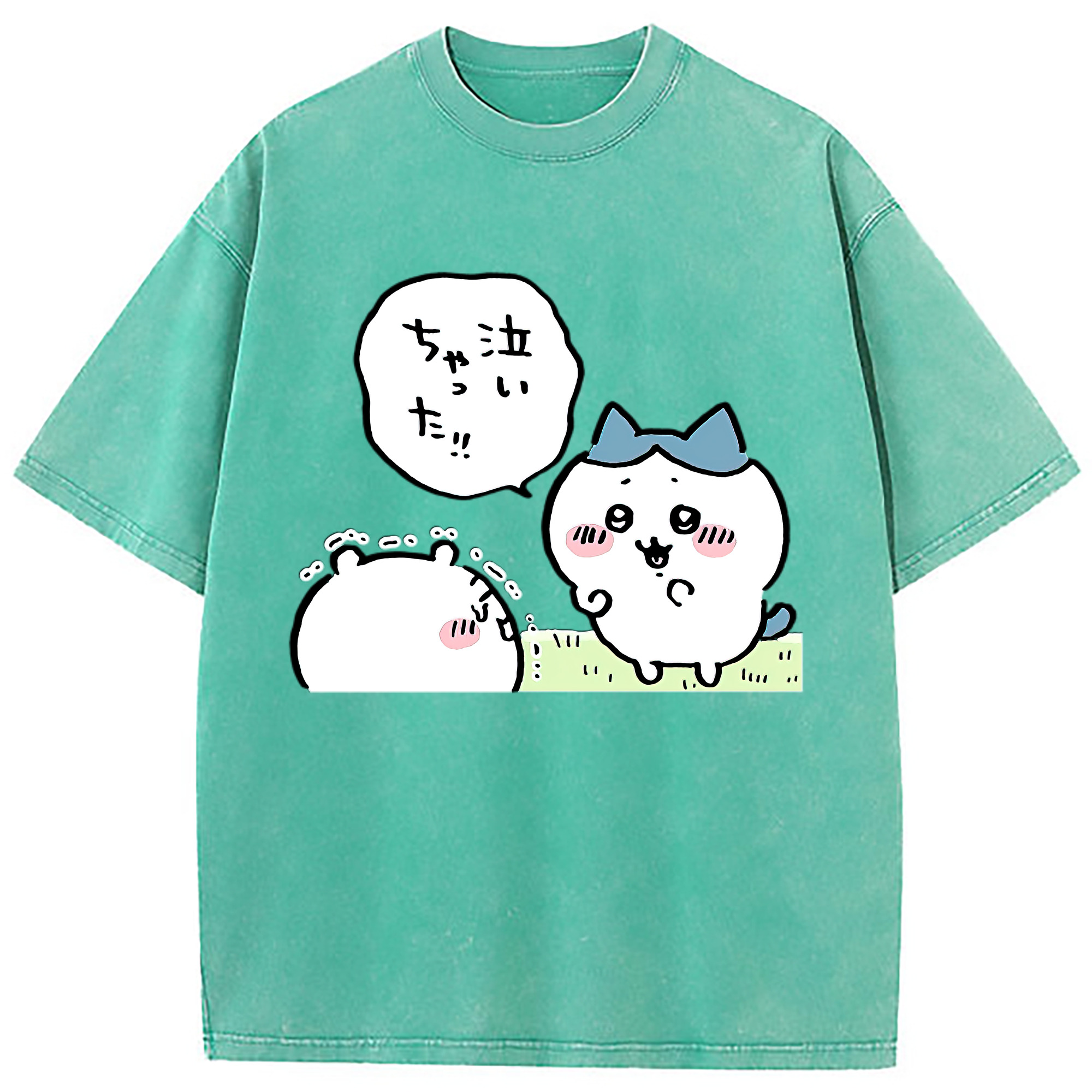 （画像用） ちいかわ ハチワレ Chii-kawa hachiware 綿100% ヴィンテージ風 半袖Tシャツ（フロントプリント）